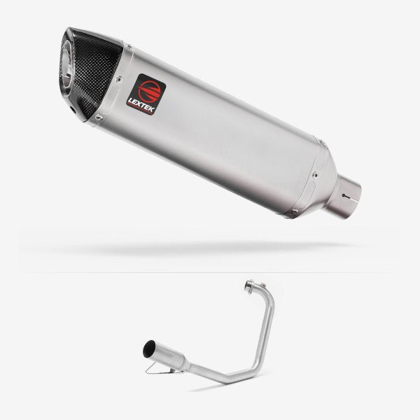 Lextek VP1 Matt S/Steel Exhaust System 300mm for Yamaha YBR 125 (05-16)