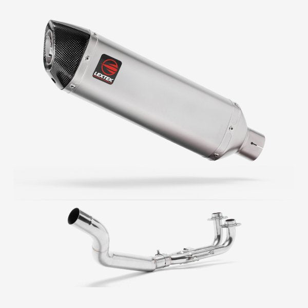Lextek VP1 Matt S/Steel Exhaust System 300mm for Yamaha T-Max 500 (02-13)