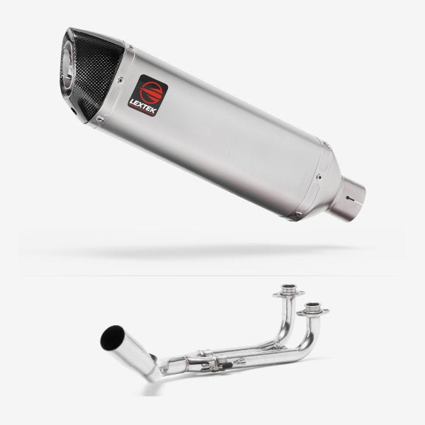 Lextek VP1 Matt S/Steel Exhaust System 300mm for Yamaha T-Max 530 (14-16)