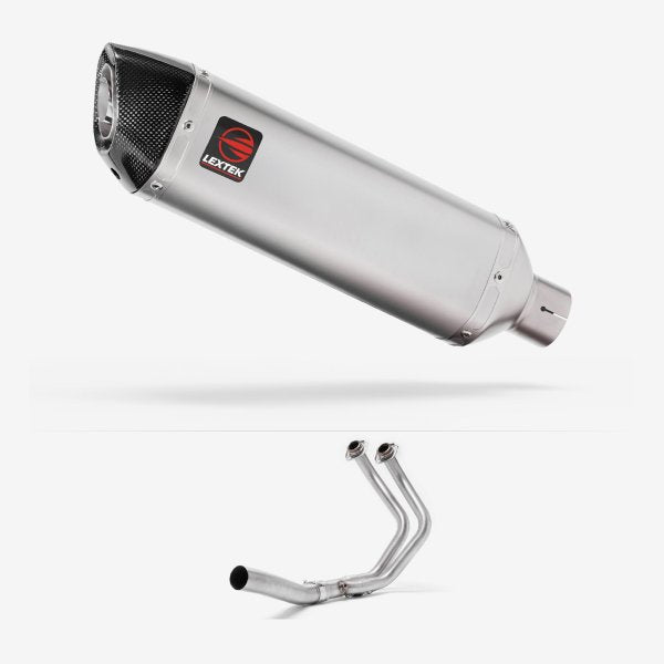 Lextek VP1 Matt S/Steel Exhaust System 300mm High Level for Yamaha MT-07/XSR 700 (14-22)