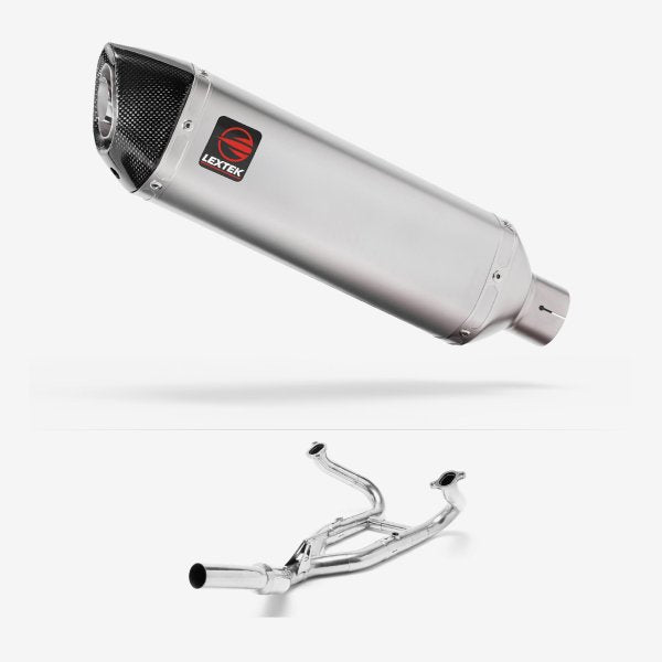 Lextek VP1 Matt S/Steel Exhaust System 300mm for BMW R 1200 GS (12-17) R 1200 R RS (14-17)