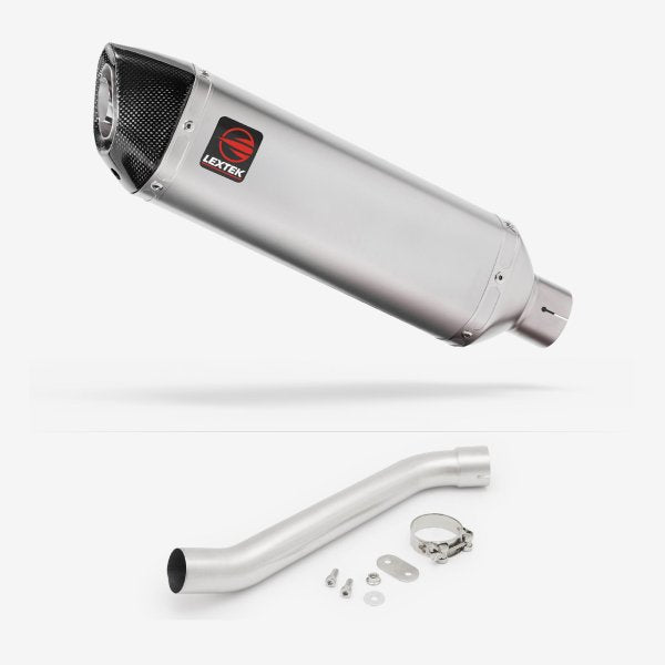 Lextek VP1 Matt S/Steel Exhaust 300mm with Link Pipes for Aprilia RSV 4 (09-14) Tuono (11-16)