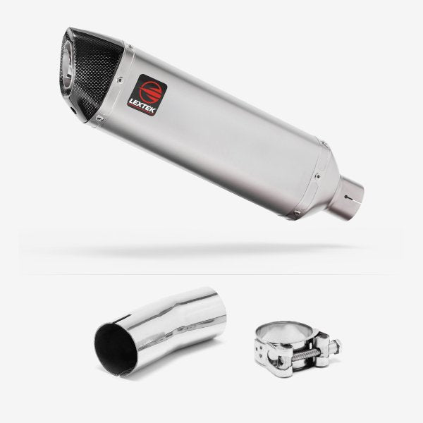 Lextek VP1 Matt S/Steel Exhaust 300mm with Link Pipe for Suzuki GSXR 1000 (12-22)