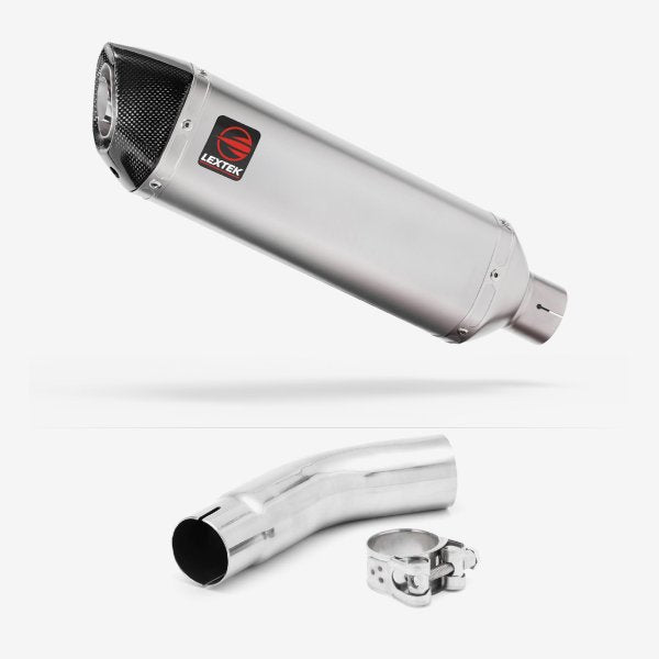 Lextek VP1 Matt S/Steel Exhaust 300mm with Link Pipe for Suzuki GSX-S750 (17-21)