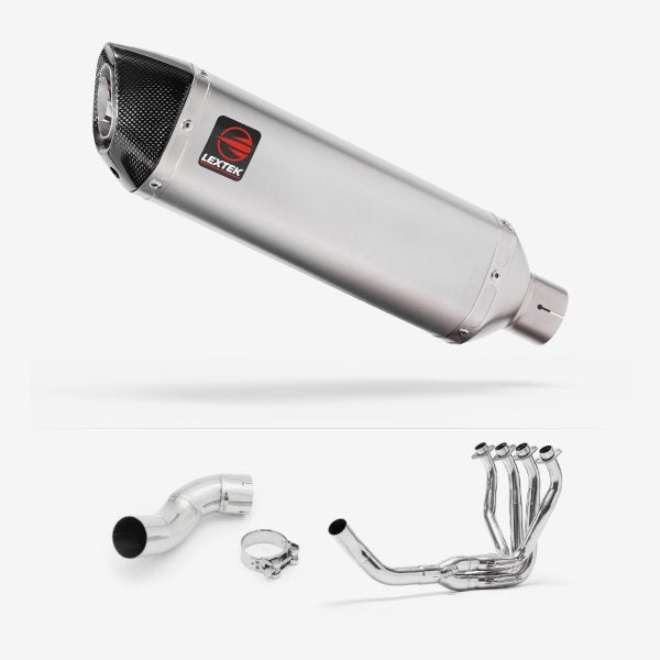 Lextek VP1 Matt S/Steel Exhaust System 300mm for Kawasaki Z900 (17-19)