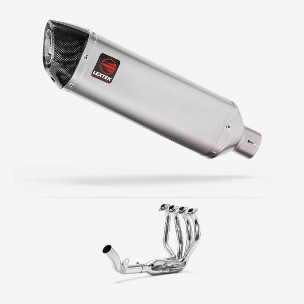 Lextek VP1 Matt S/Steel Exhaust System 300mm for Kawasaki Z800 (13-16)