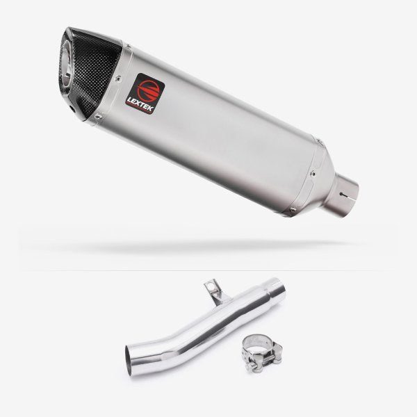 Lextek VP1 Matt S/Steel Exhaust 300mm with Link Pipe for Honda CBF 600 (04-07)