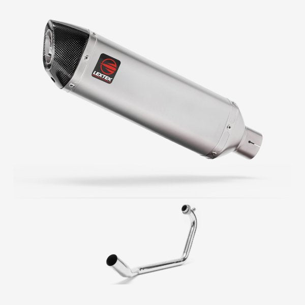 Lextek VP1 Matt S/Steel Exhaust System 300mm for Suzuki GSX-R 125 (17-24) GSX-S 125 (17-24)