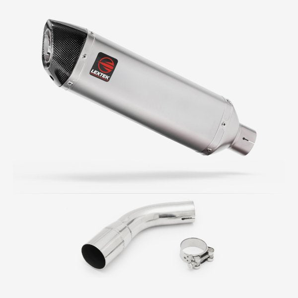 Lextek VP1 Matt S/Steel Exhaust 300mm with Link Pipe for Suzuki SV650 (16-20)