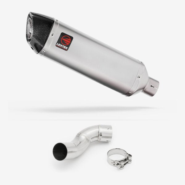 Lextek VP1 Matt S/Steel Exhaust 300mm with Link Pipe for Kawasaki Z900 (17-19)