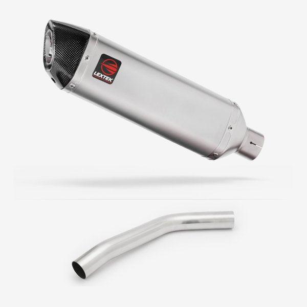 Lextek VP1 Matt S/Steel Exhaust 300mm with Link Pipe for Triumph Tiger 800 (10-19)