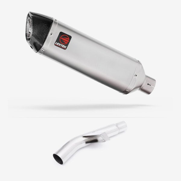 Lextek VP1 Matt S/Steel Exhaust 300mm with Link Pipe for Kawasaki Versys 1000 (15-18)