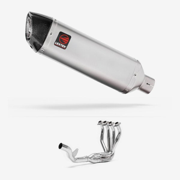 Lextek VP1 Matt S/Steel Exhaust System 300mm Single Sided for Kawasaki Z1000SX (10-19)