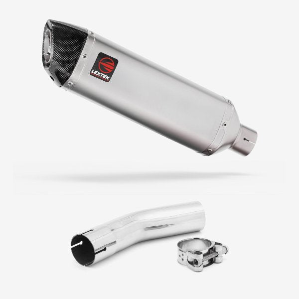 Lextek VP1 Matt S/Steel Exhaust 300mm with Link Pipe for Lexmoto LXR 125 & 380