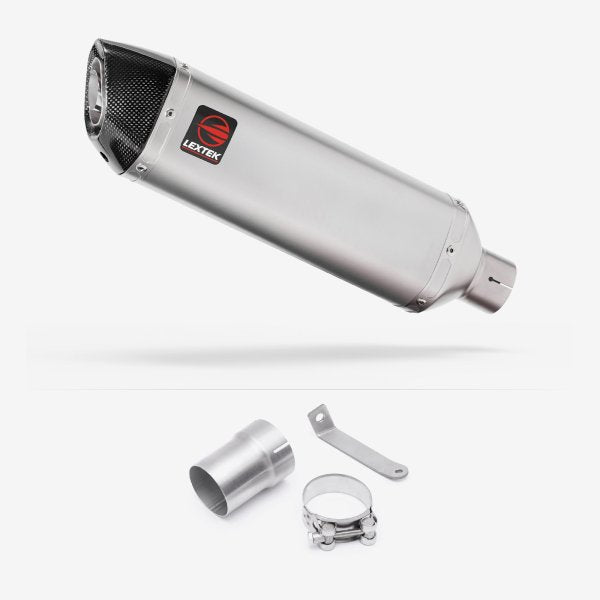 Lextek VP1 Matt S/Steel Exhaust 300mm with Link Pipe for Ducati Multistrada 1200 (15-17)