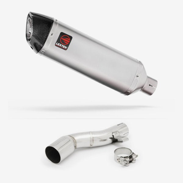 Lextek VP1 Matt S/Steel Exhaust 300mm with Link Pipe for Honda NC700/X (12-13) NC750/X (14-24)