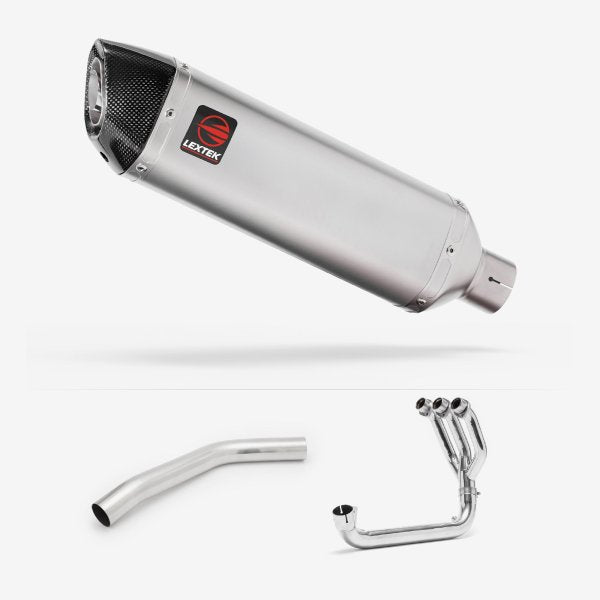 Lextek VP1 Matt S/Steel Exhaust System 300mm for Triumph Tiger 800 (10-21)