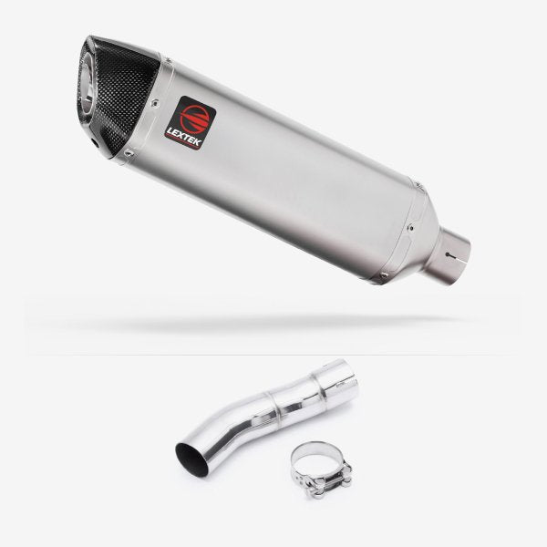 Lextek VP1 Matt S/Steel Exhaust System 300mm for Triumph Street Triple 675 (13-17)