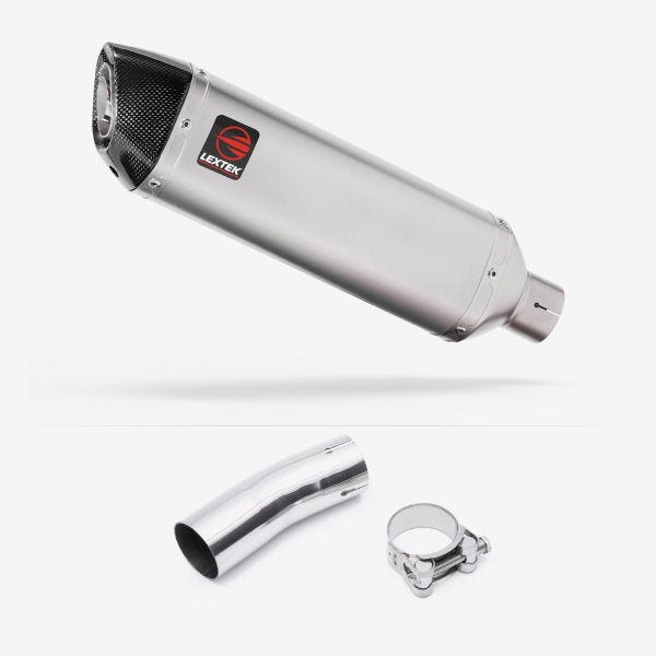 Lextek VP1 Matt S/Steel Exhaust 300mm with Link Pipe for Kawasaki Ninja 400 & Z400 (18-20)