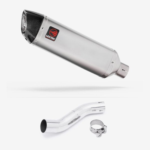 Lextek VP1 Matt S/Steel Exhaust 300mm with Link Pipe for Suzuki GSX 250 R (17-18)