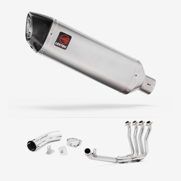 Lextek VP1 Matt S/Steel Exhaust 300mm with Link Pipe for Suzuki GSX-S 1000 F (15-20)