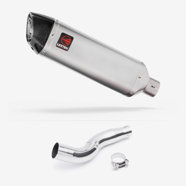 Lextek VP1 Matt S/Steel Exhaust 300mm with Link Pipe for Honda CB300R (18-20)