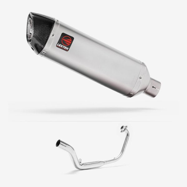 Lextek VP1 Matt S/Steel Exhaust System 300mm for Honda CB125 R (18-22)