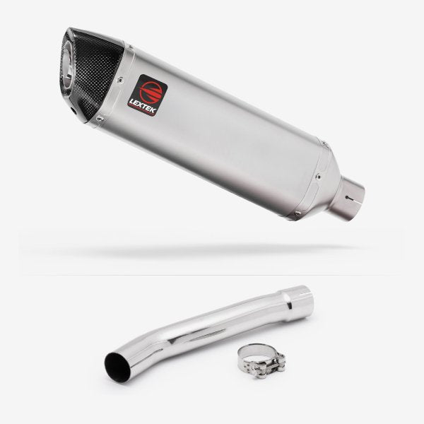 Lextek VP1 Matt S/Steel Exhaust 300mm with Link Pipe for Yamaha YZF R6 (03-05)