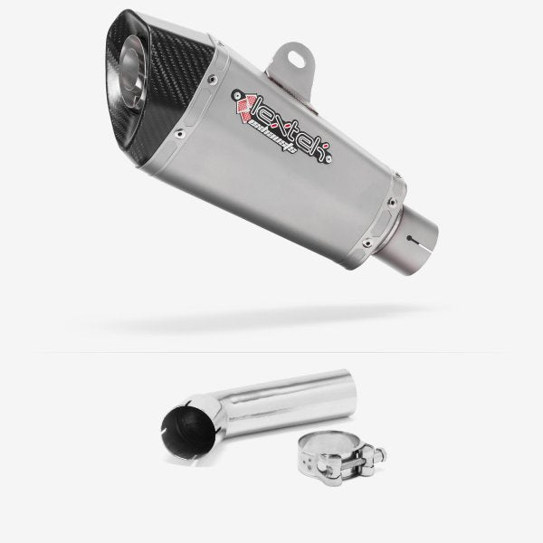 Lextek XP10 Matt S/Steel Exhaust 210mm with Link Pipe for Suzuki DL1000 V-Strom (14-19)