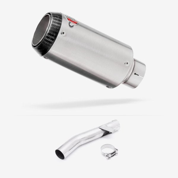 Lextek CP1 Matt S/Steel Carbon Tip Exhaust 150mm with Link Pipe for Yamaha FZS 600 Fazer (97-03)