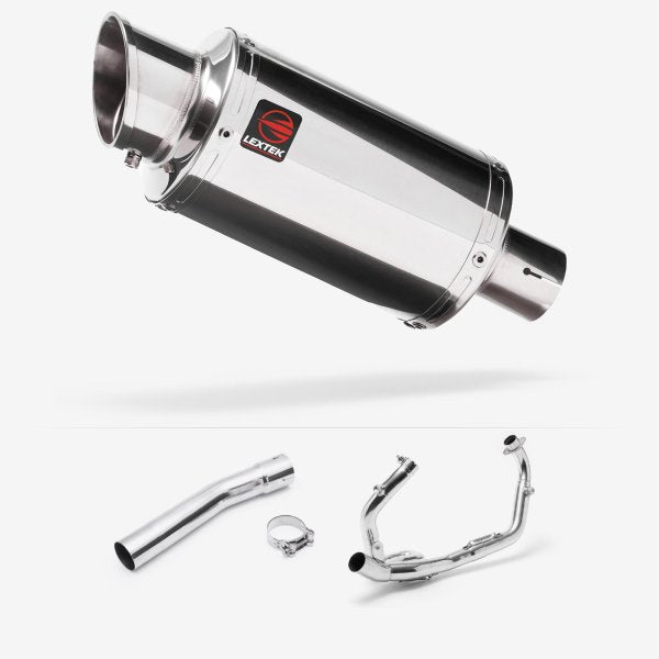 Lextek YP4 S/Steel Stubby Exhaust System 200mm for Suzuki SV650 (03-15)