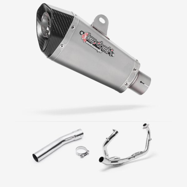 Lextek XP10 Matt S/Steel Exhaust System 210mm for Suzuki SV650 (03-15)