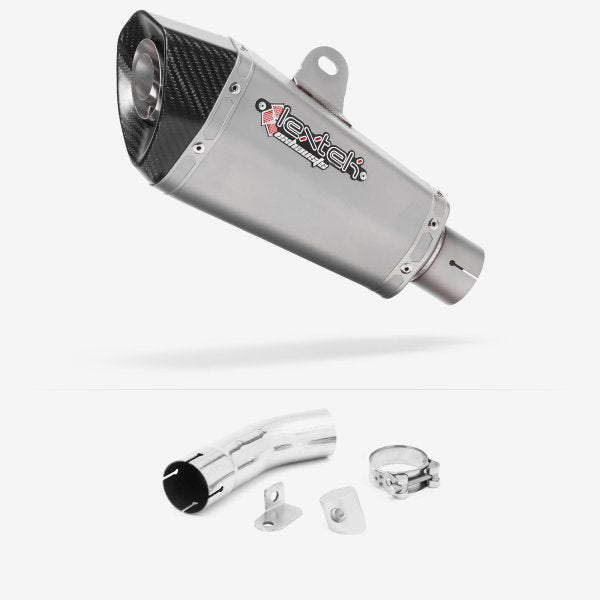 Lextek XP10 Matt S/Steel Exhaust 210mm with Link Pipe for Suzuki GSX-S 1000 (15-20)