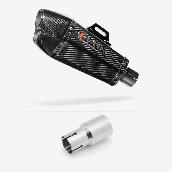 Lextek XP13C Carbon Fibre Exhaust 210mm with Link Pipe for Lexmoto Adrenaline (EFI) 125