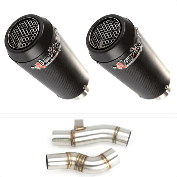 Lextek CP9C Full Carbon Exhaust 180mm with Link Pipe for Kawasaki Z1000 (10-19)