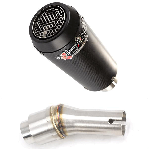 Lextek CP9C Full Carbon Exhaust 180mm with Link Pipe for Kawasaki Ninja 250 (08-12)