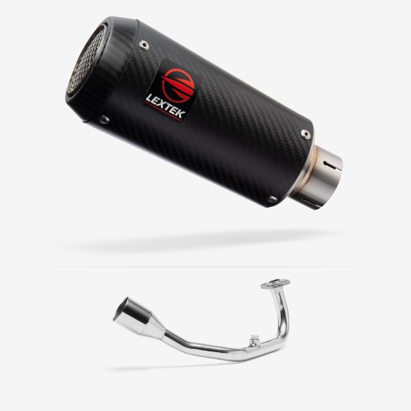 Lextek Stainless Steel CP9C Full Carbon Exhaust System 180mm for Lexmoto Diablo 125 / SRT125