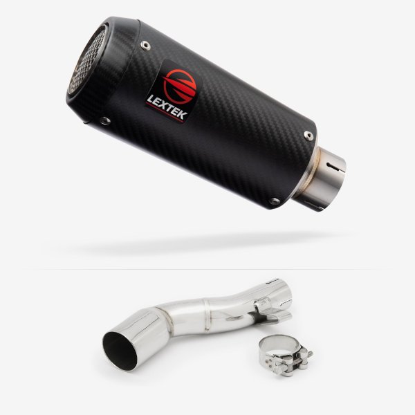 Lextek CP9C Full Carbon Exhaust 180mm with Link Pipe for Honda NC700/X (12-13) NC750/X (14-24)