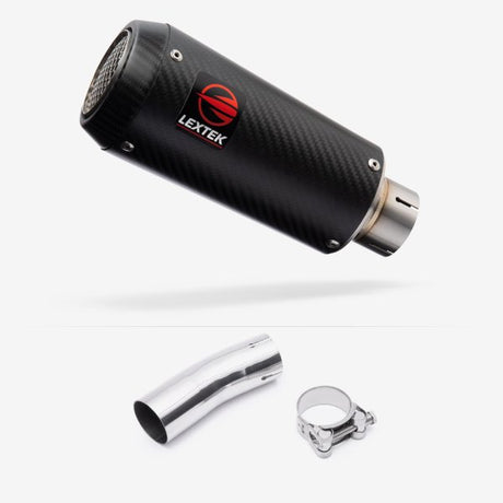 Lextek CP9C Full Carbon Exhaust 180mm with Link Pipe for Kawasaki Ninja 400 & Z400 (18-20)