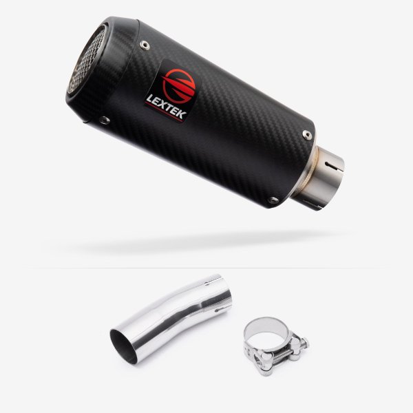 Lextek CP9C Full Carbon Exhaust 180mm with Link Pipe for Kawasaki Ninja 400 & Z400 (18-20)