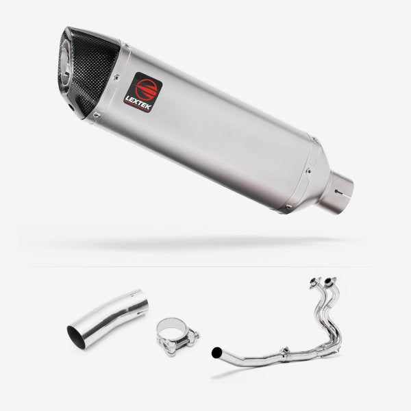Lextek VP1 Matt S/Steel Exhaust System 300mm for Kawasaki Ninja 400 & Z400 (18-20)