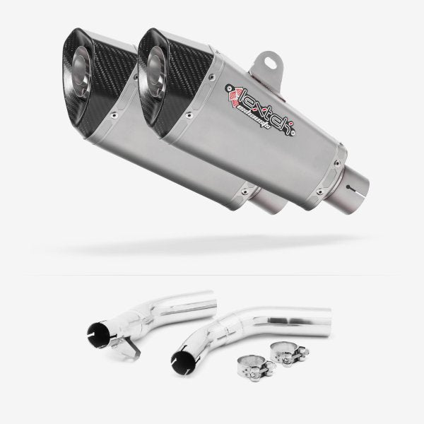 Lextek XP10 Matt S/Steel Exhaust 210mm with Link Pipes for Honda CBF1000 (06-10)