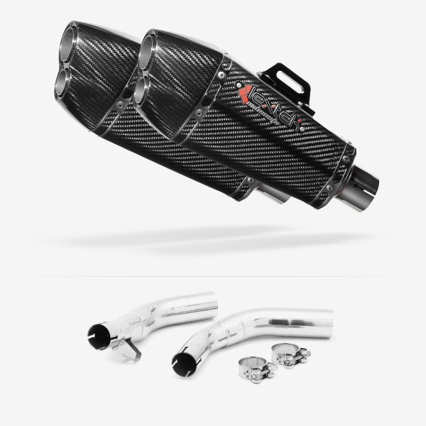 Lextek XP13C Carbon Fibre Exhaust 210mm with Link Pipes for Honda CBF1000 (06-10)