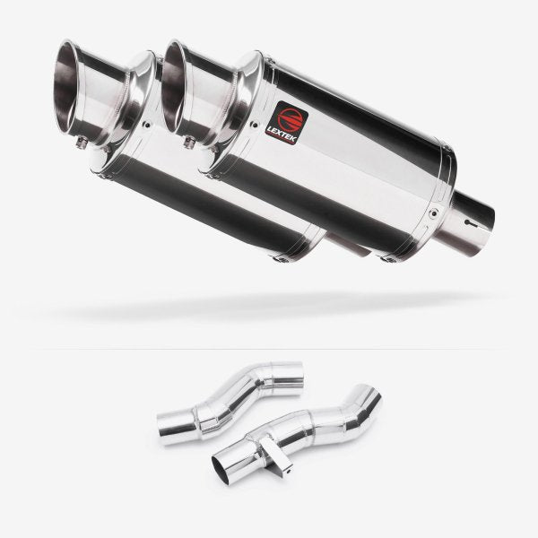 Lextek YP4 S/Steel Stubby Exhaust 200mm with Link Pipes for Kawasaki Z1000SX With Luggage (14-19)