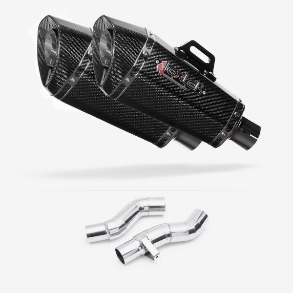 Lextek XP8C Carbon Fibre Exhaust 210mm with Link Pipes for Kawasaki Z1000SX With Luggage (11-19)
