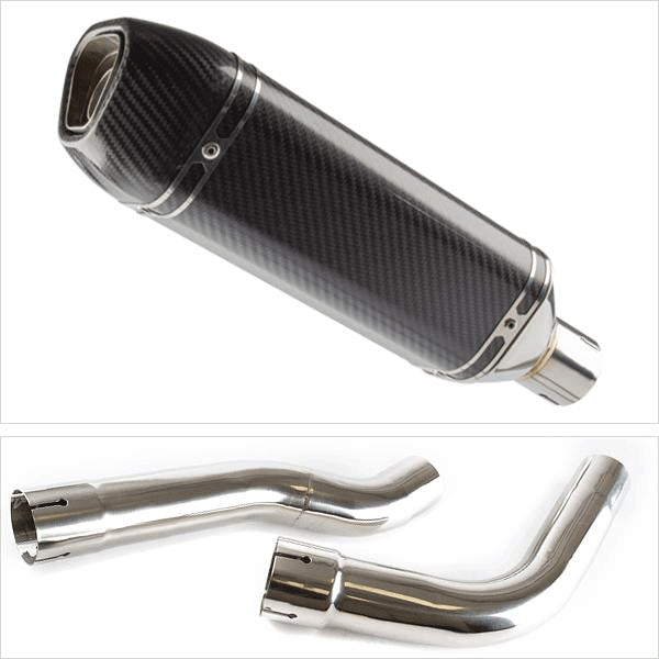 Lextek SU8C Carbon Fiber Underseat Exhaust 260mm with Link Pipe for Honda CBR600 RR (07-12)
