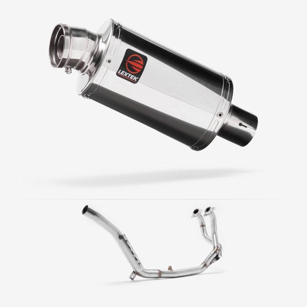 Lextek OP4 Polished S/Steel Exhaust System 200mm for Honda CRF1000 Africa Twin (16-19)