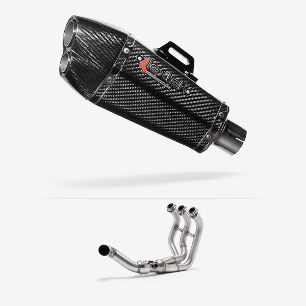 Lextek XP13C Carbon Fibre Exhaust System 210mm Low Level for Yamaha MT-09 Tracer (14-20)