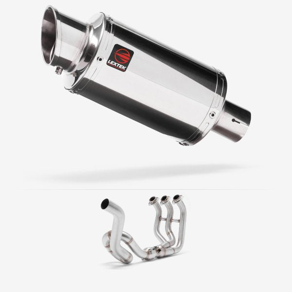Lextek YP4 S/Steel Stubby Exhaust System 200mm High Level for Yamaha MT-09 Tracer (14-20)
