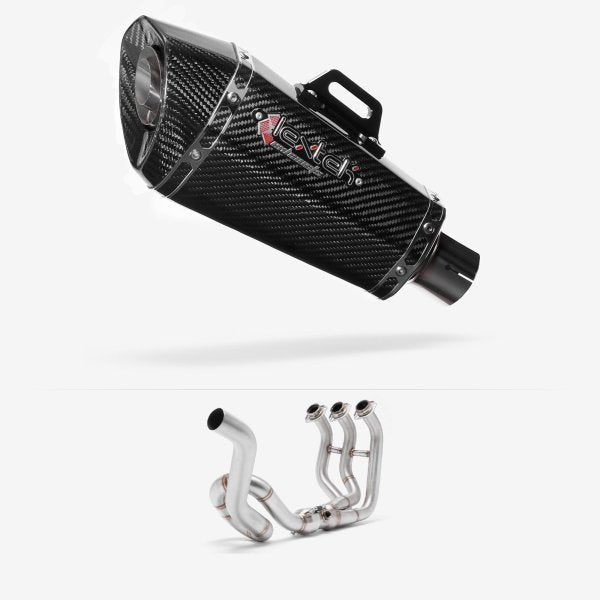 Lextek XP8C Carbon Fibre Exhaust System 210mm High Level for Yamaha MT-09 Tracer (14-20)